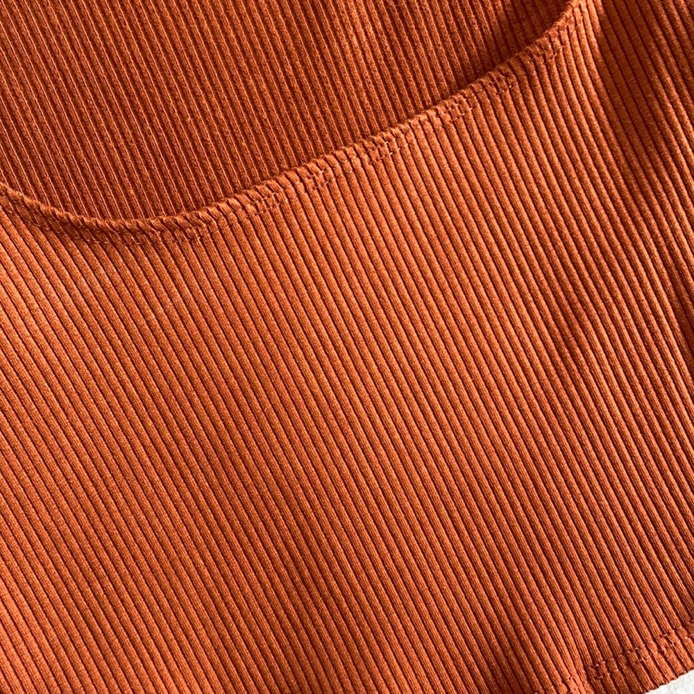 Rust Orange Ribbed Two-Piece Set - image 3